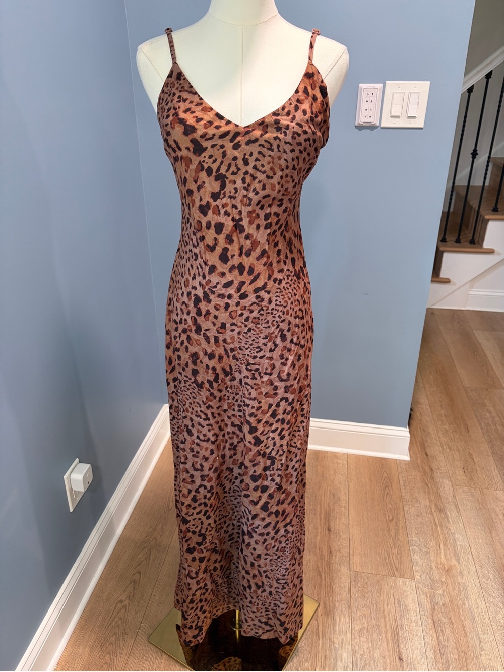 ASOS DESIGN Leopard Print Satin Slip Maxi Dress NWT UK 10 US 6